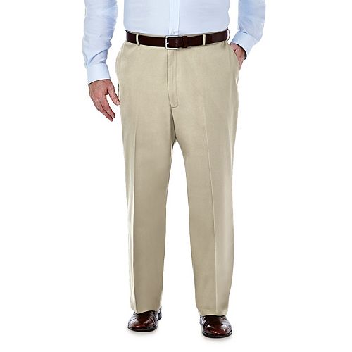 Big & Tall Haggar® Premium Stretch No-Iron Khaki Flat-Front Pants