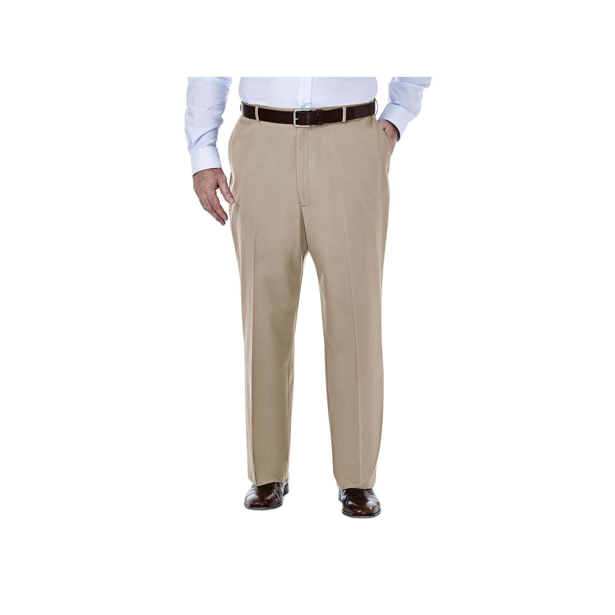 Big & Tall Haggar® Premium Stretch No-Iron Khaki Flat-Front Pants, Mens, 