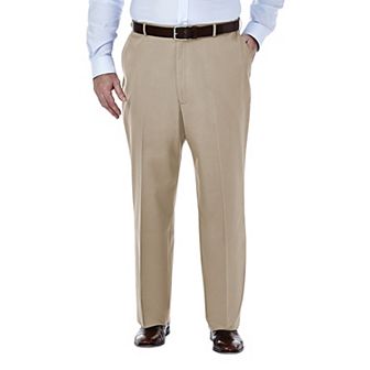 Big & Tall Haggar® Premium No-Iron Khaki Stretch Classic-Fit Flat-Front Expandable Waist Pants