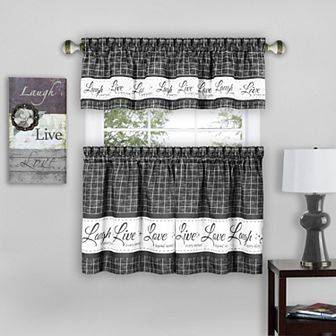 Live, Love, Laugh Window Curtain Tier Pair & Valance