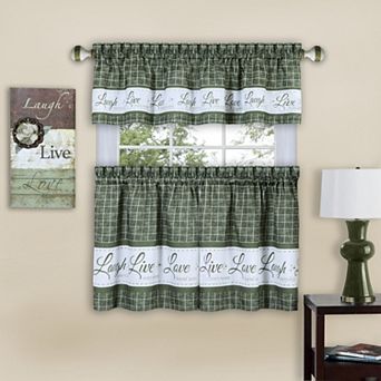 Live, Love, Laugh Window Curtain Tier Pair & Valance