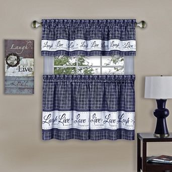 Live, Love, Laugh Window Curtain Tier Pair & Valance