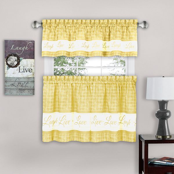 Live, Love, Laugh Window Curtain Tier Pair & Valance