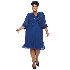 Out plus size maya brooke sheath evening dress & georgette jacket set day