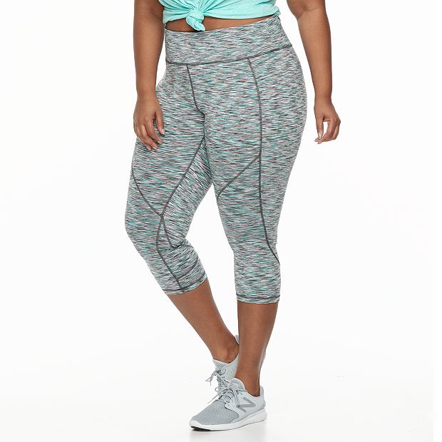 Kohls Plus Size Tek Gear® Space-Dye Performance Capri Leggings