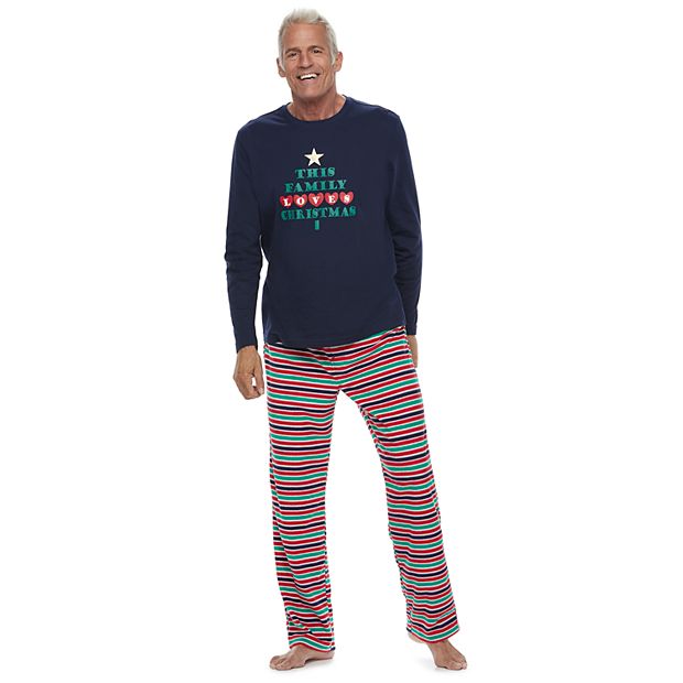 Mens striped christmas discount pajamas