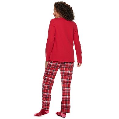 Women's Croft & Barrow® Fleece 3-piece Pajama Set