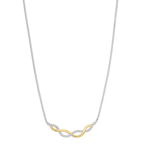 Two Tone Sterling Silver 1 4 Carat T W Diamond Infinity Necklace