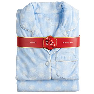 Women's Croft & Barrow® Velour Shirt & Pants Pajama Set