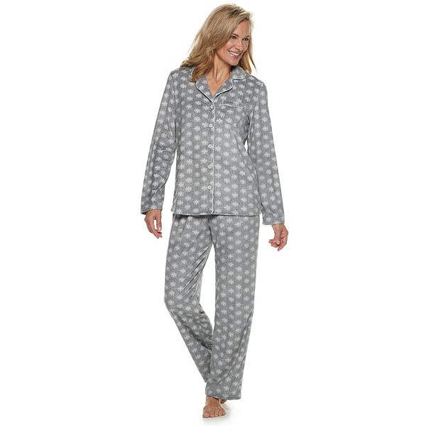 Women's Croft & Barrow® Velour Shirt & Pants Pajama Set