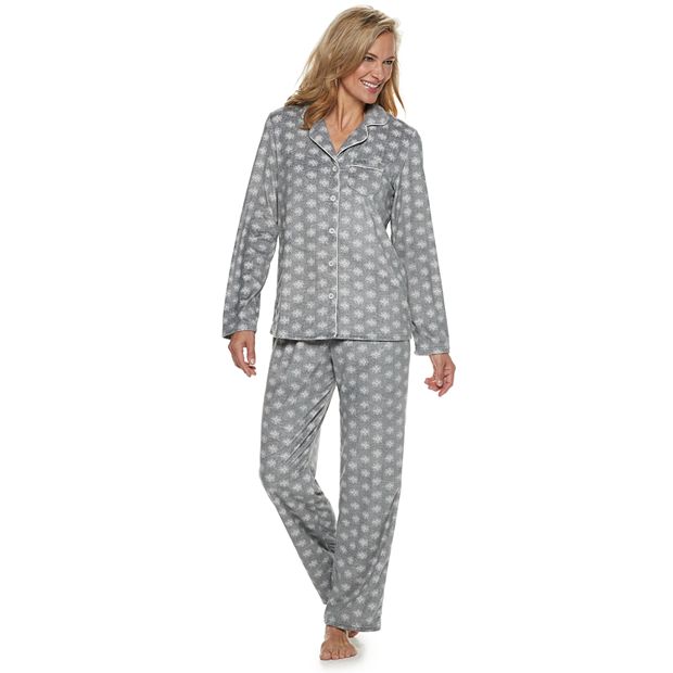 Women s Croft Barrow Velour Shirt Pants Pajama Set