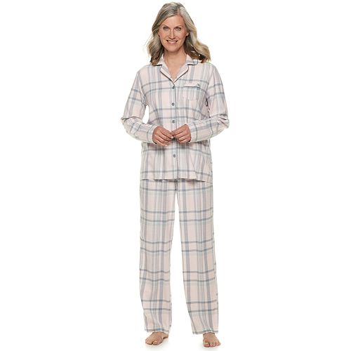 Women's Croft & Barrow® Flannel Shirt & Pants Pajama Set