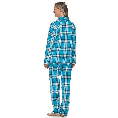 Petite Croft & Barrow® Flannel Shirt & Pants Pajama Set