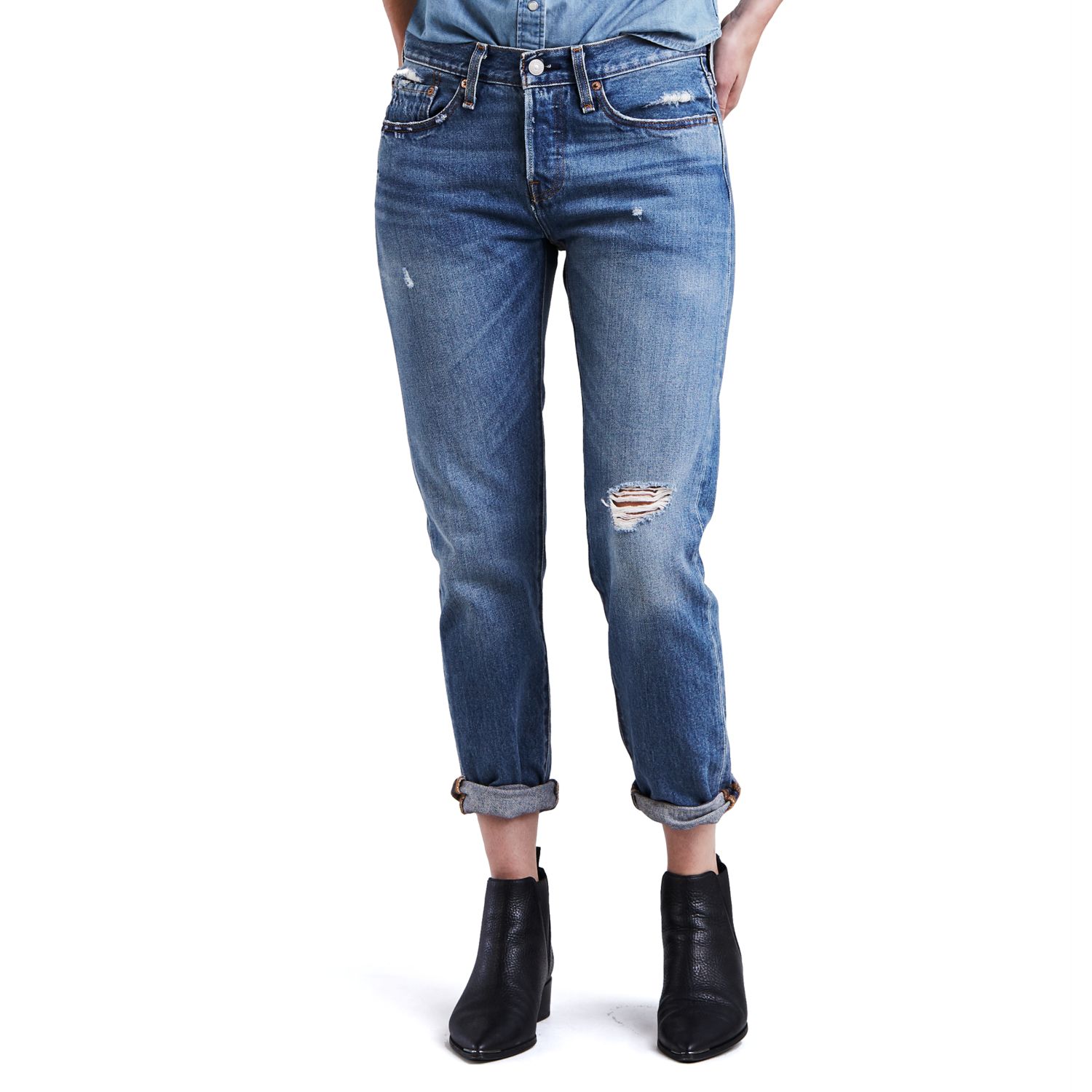 womens levi's 501 tapered jeans