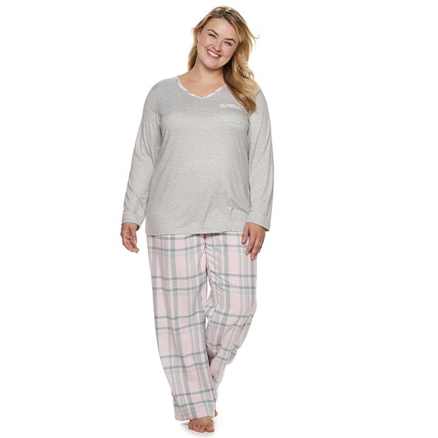 Women's Croft & Barrow® Pajamas: Fleece Sleep Top & Pants 2-Piece PJ Set