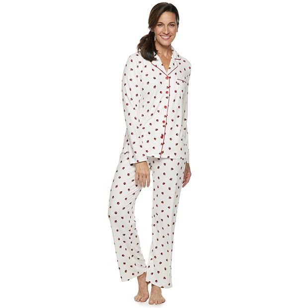 Women's Floral Beautifully Soft Notch Collar Pant Pajama Set