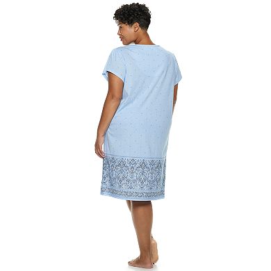 Plus Size Croft & Barrow Printed Pintuck Nightgown