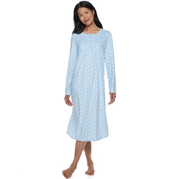 Cotton Pintuck Long-Sleeve Nightgown FINAL SALE (No Returns)