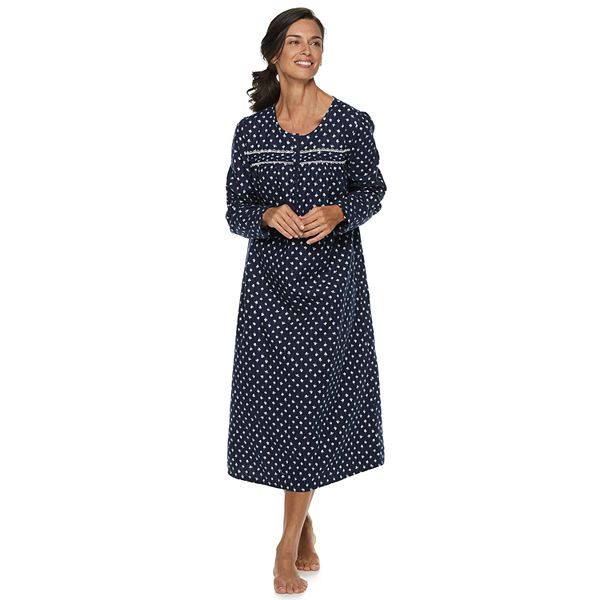 Petite Croft Barrow Flannel Long Sleeve Nightgown surprizeflori.md