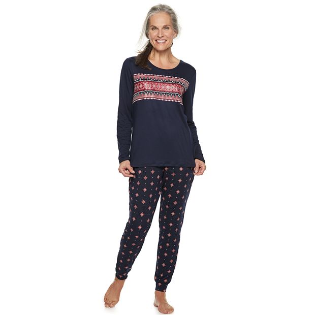 Women's Croft & Barrow® Holiday Graphic Sleep Tee & Banded Bottom Sleep  Pants Pajama Set