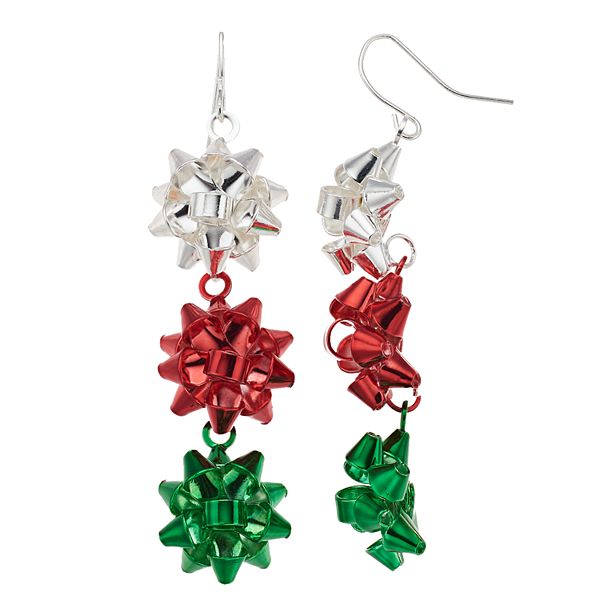 Present Bow Nickel Free Drop Earrings