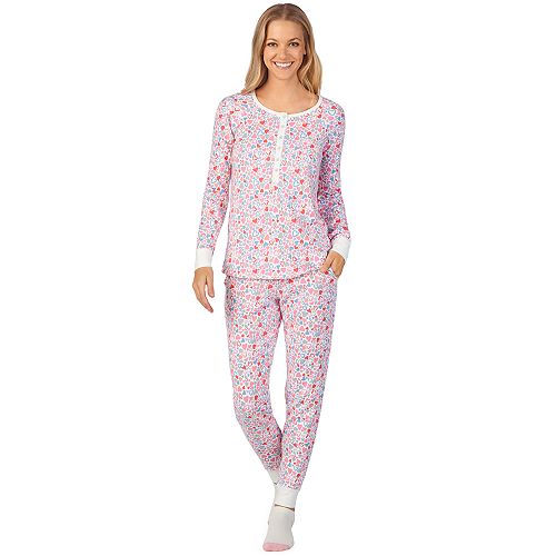 Women's Cuddl Duds Enchanted Top, Banded Bottom Pant & Socks Pajama Set