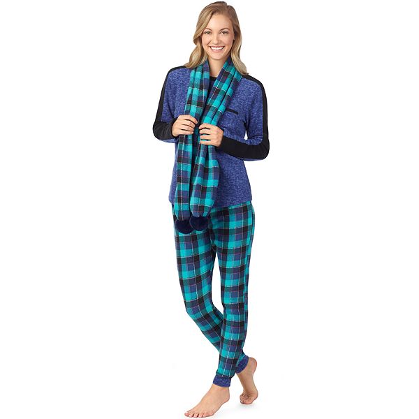 Women s Cuddl Duds Wonderland 3 piece Microfleece Pajama Set