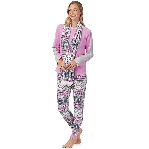 Women's Cuddl Duds Wonderland 3piece Microfleece Pajama Set