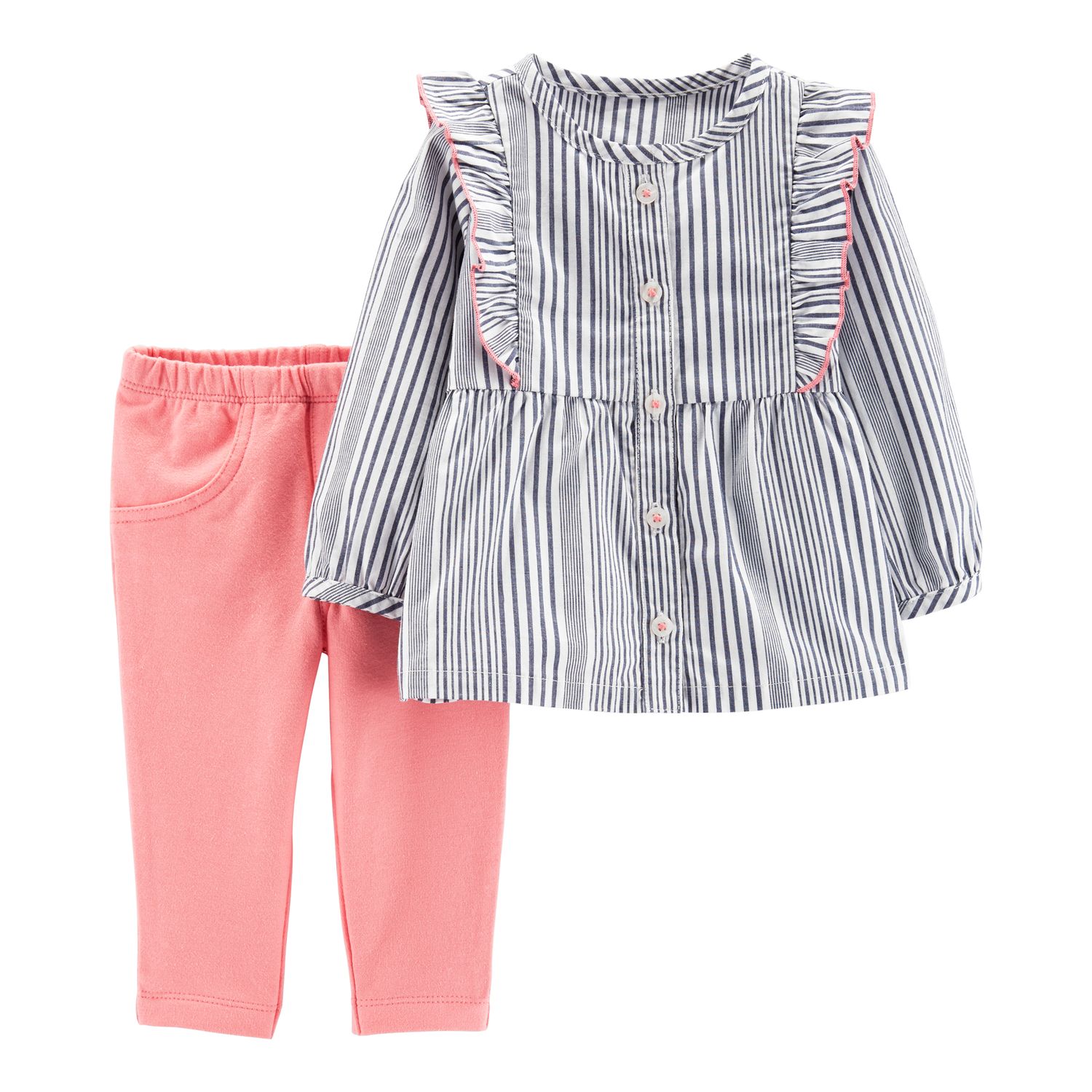 striped ruffle shirt