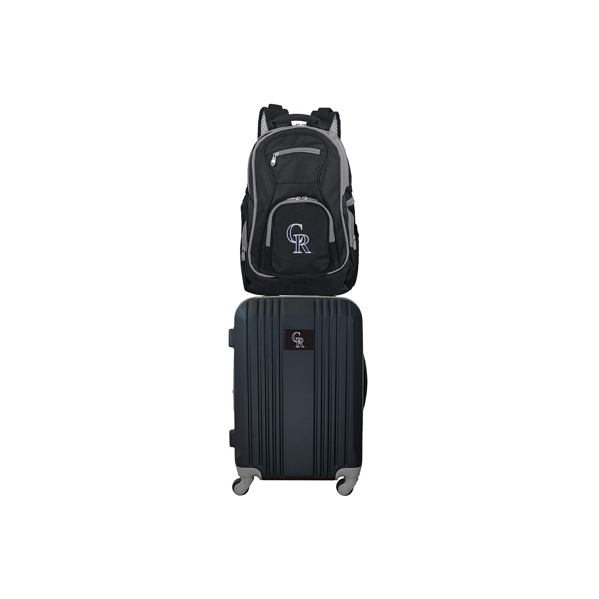 Colorado Rockies Wheeled Carry-On Luggage & Backpack Set, Black