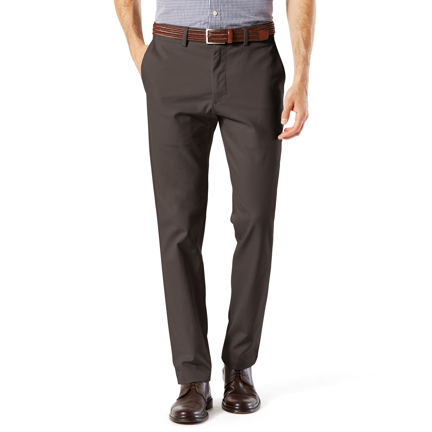 men's easy slim tapered fit khaki stretch pants