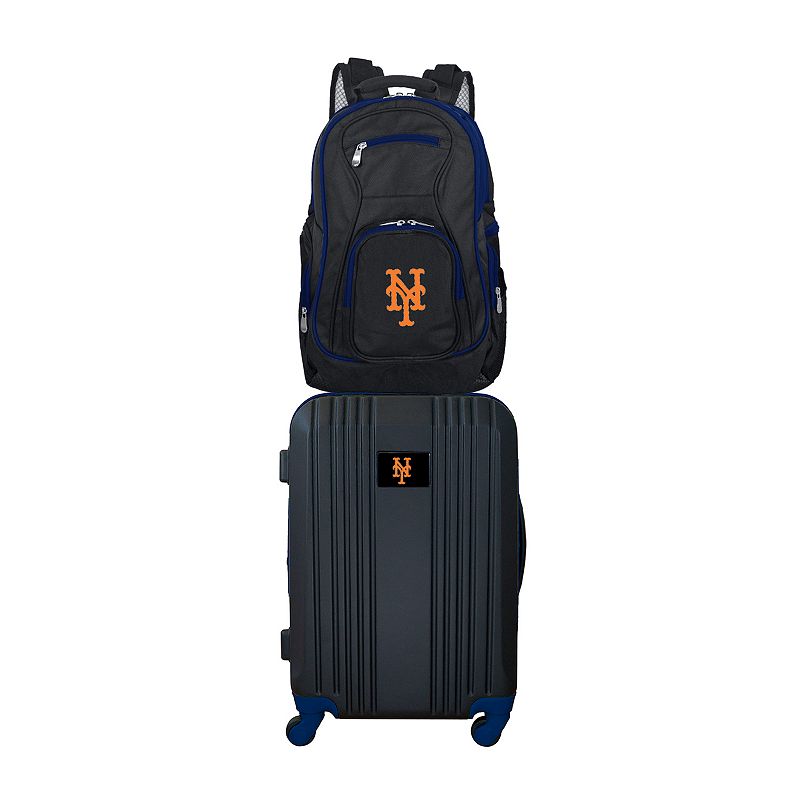 New York Mets Wheeled Carry-On Luggage & Backpack Set, Oxford