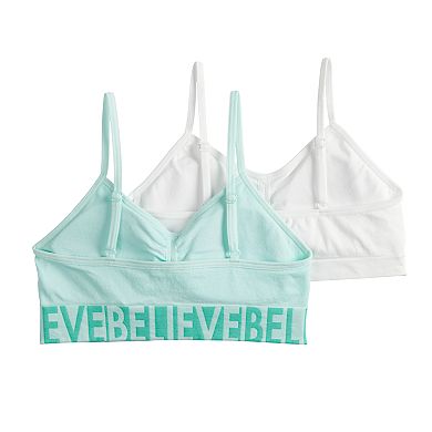Girls 7-16 Maidenform 2-pack Seamless Ruched Crop Bras