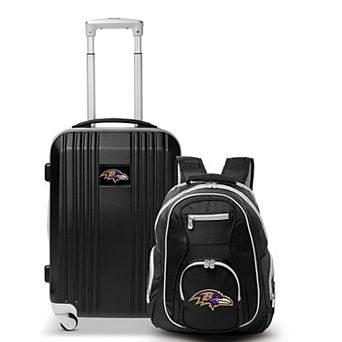 Baltimore Ravens Premium 2 pc Backpack and Carry-On Spinner Luggage Set