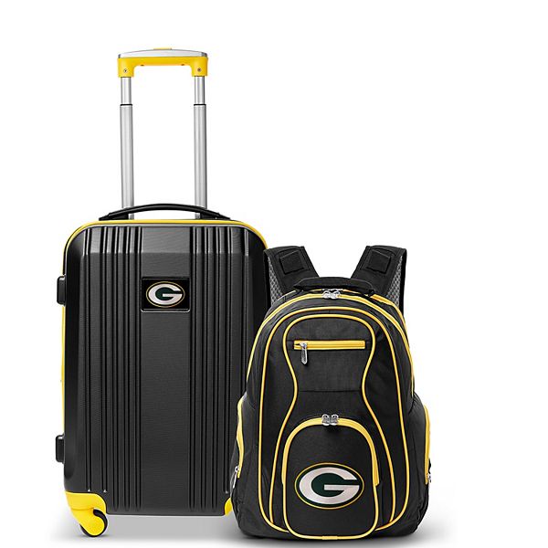 Green Bay Packers Premium 2Piece Backpack and CarryOn Spinner Luggage Set