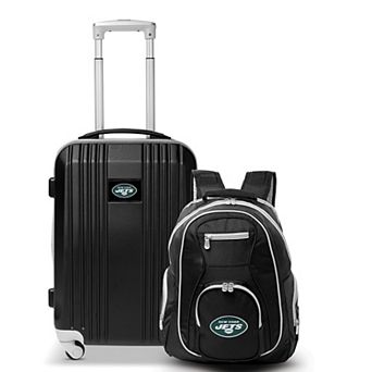 New York Jets Premium 2 pc Backpack and Carry-On Spinner Luggage Set