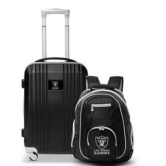 Oakland Raider Premium 2 pc Backpack and Carry-On Spinner Luggage Set