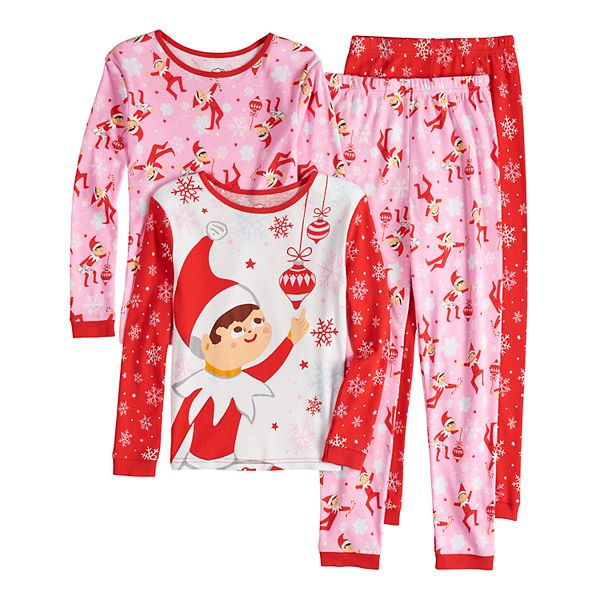 Girls 4 10 The Elf on the Shelf Scout Elf Top Bottoms Pajama Set