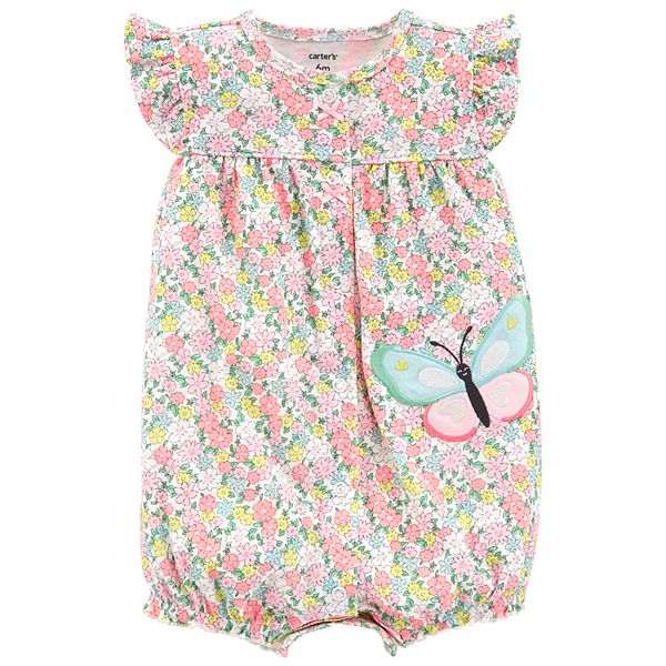 Baby Girl Carter's Floral Butterfly Romper