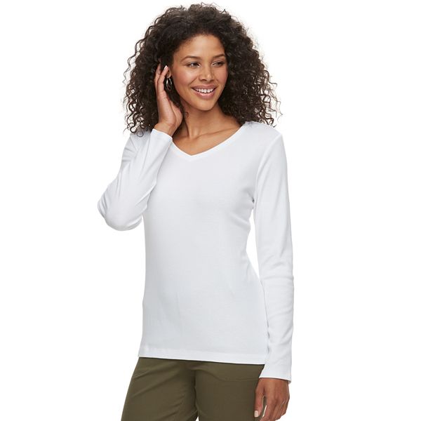 Petite Croft & Barrow® Essential V-Neck Top