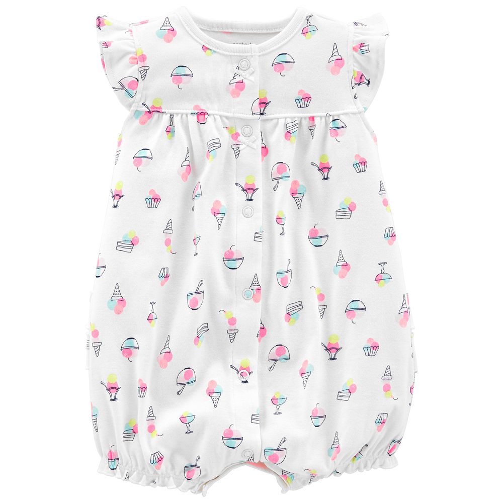 Carter's Baby Girl Heart & Ice Cream Chambray Jumpsuit main image 1