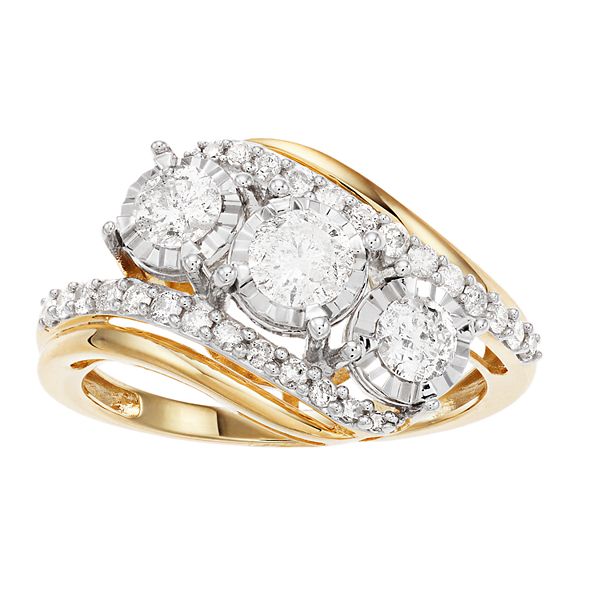 Kohls 3 stone on sale ring