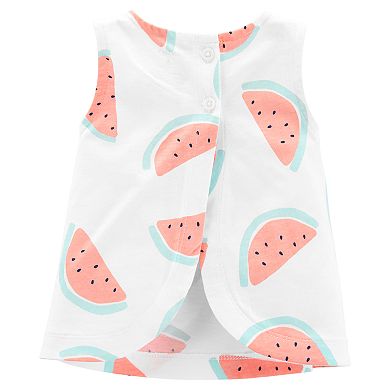 Baby Girl Carter's Watermelon Top, Bodysuit & Chambray Shorts Set