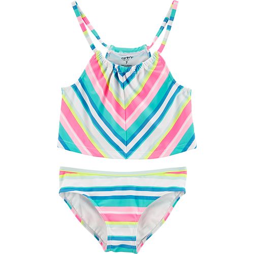Girls 4-14 Carter's Rainbow Striped Tankini Top & Bottoms Swimsuit Set