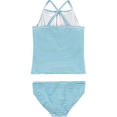 Girls 4-14 Carter's Ruffled Striped Top & Bottoms Swimsuit Set