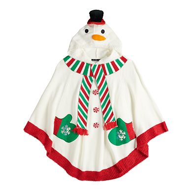 Women's Hooded Holiday Poncho