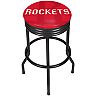 Houston Rockets Padded Ribbed Black Bar Stool
