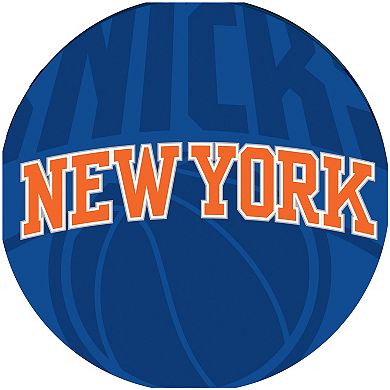 New York Knicks Padded Ribbed Black Bar Stool