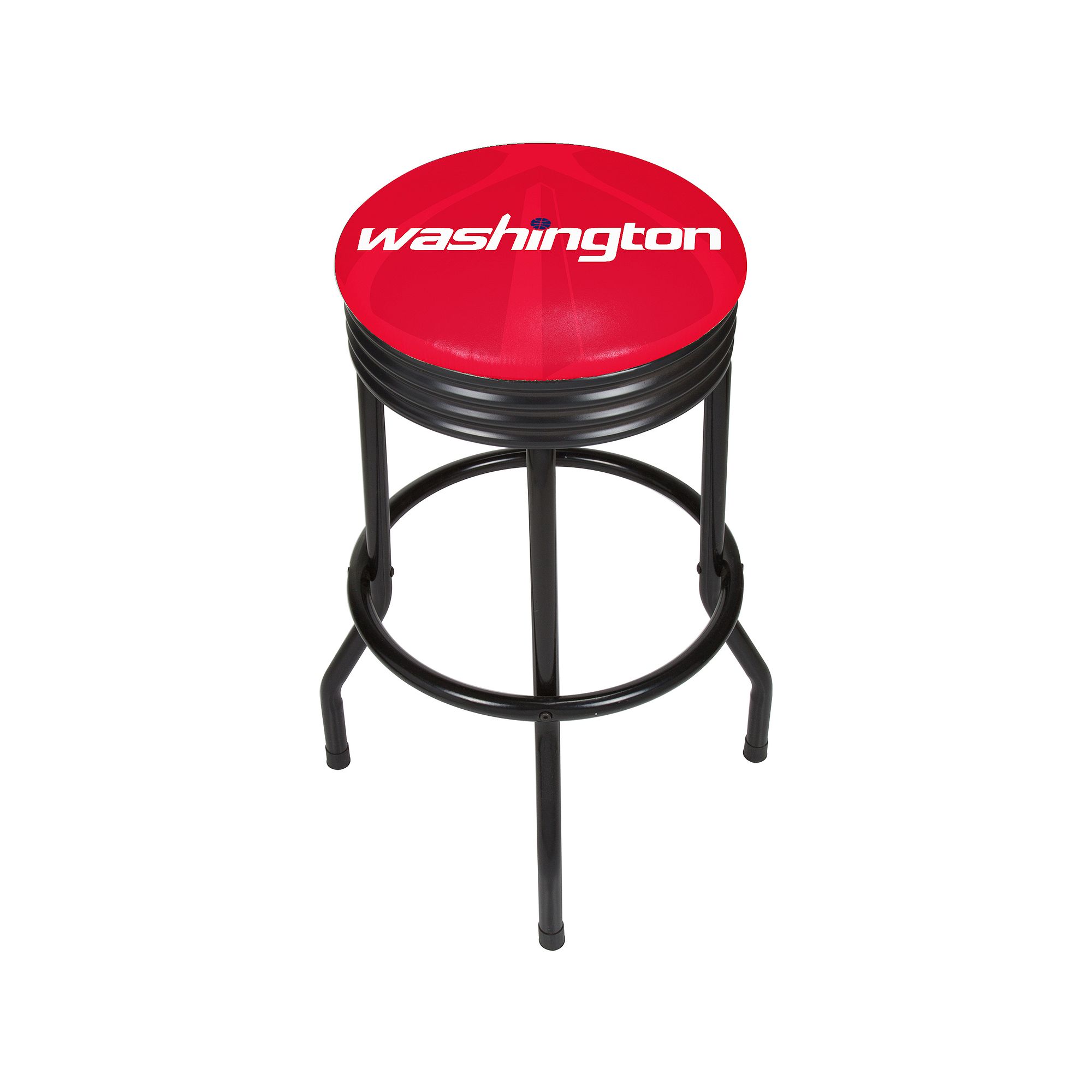 Washington Wizards Padded Ribbed Black Bar Stool, Wiz Red