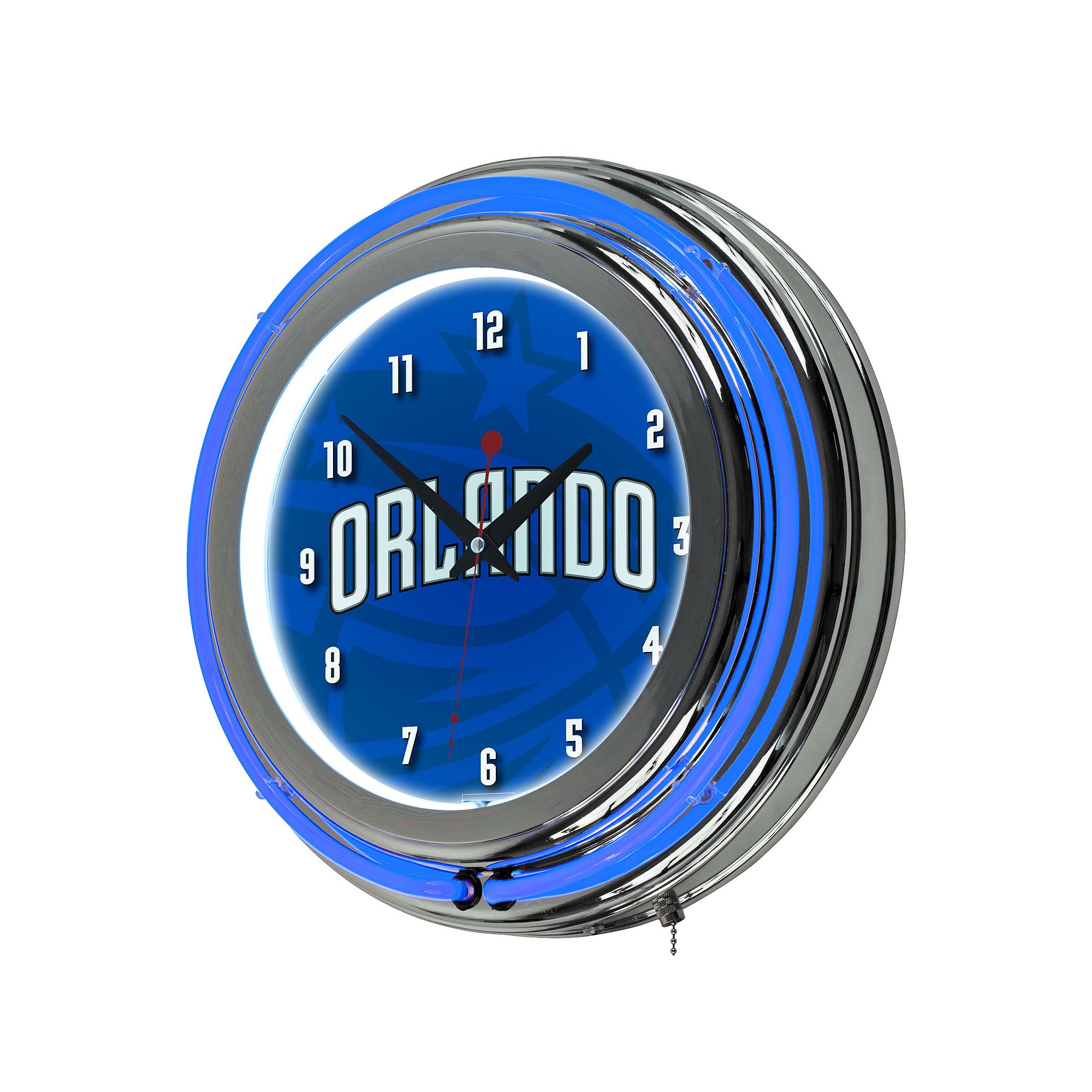 Orlando Magic Chrome Double-Ring Neon Wall Clock, Mag Blue